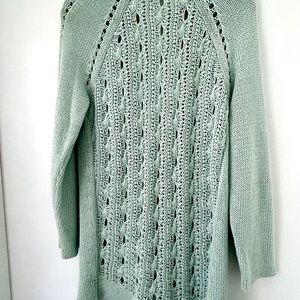 Beautifully knit, open front, medium length duster